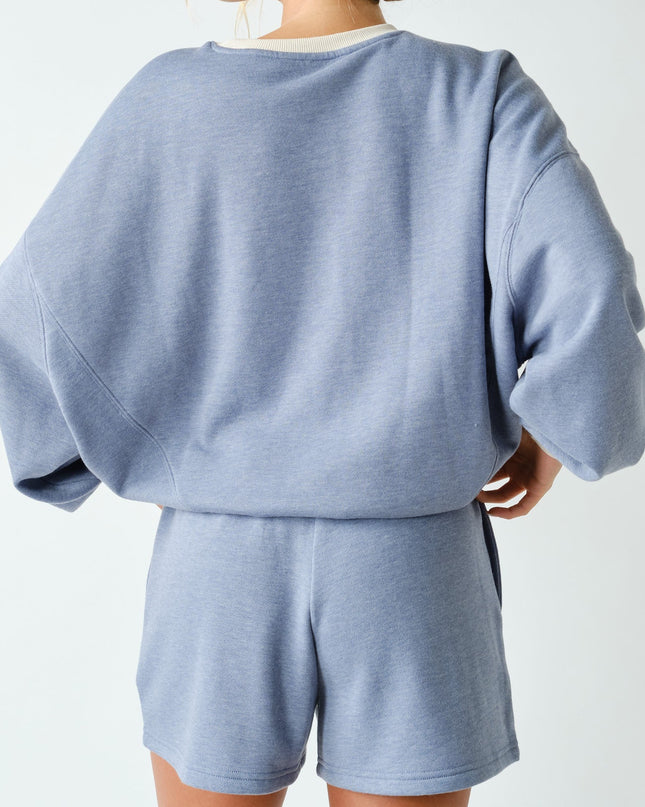 Ocean Blue Cotton Fleece Shorts