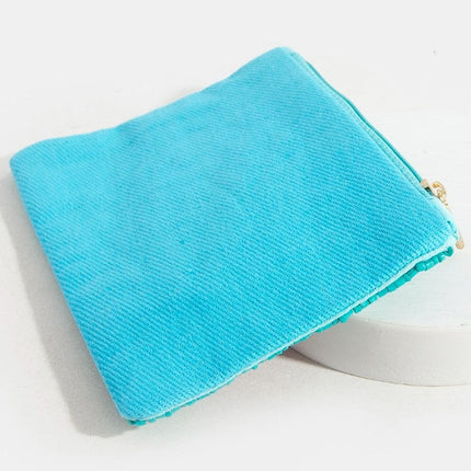 Out Of Here Airplane Seed Beaded Coin Purse - Shop Simply Apparel