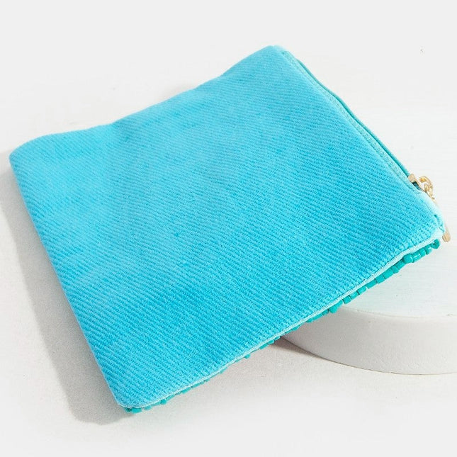 Out Of Here Airplane Seed Beaded Coin Purse - Shop Simply Apparel