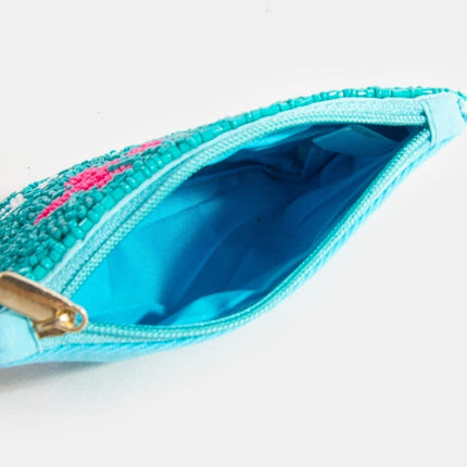 Out Of Here Airplane Seed Beaded Coin Purse - Shop Simply Apparel