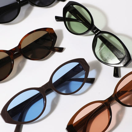 Oval Thick Frame Sunglasses