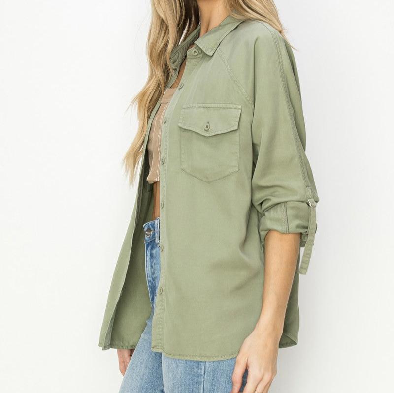 Oversized Utility Tencel Shirt