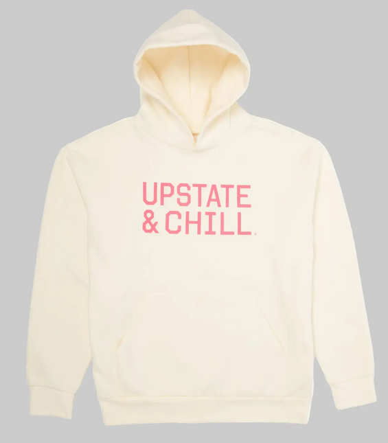 PRE-ORDER Upstate & Chill® Hoodie Pigment Ivory / Pink