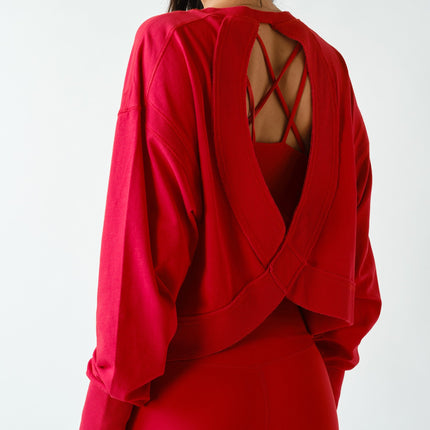 Smitten Cherry Open Back Long Sleeve Tee
