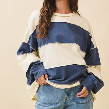 PRE-ORDER! Pineapple Navy Slouchy Pullover Tee - Shop Simply Apparel