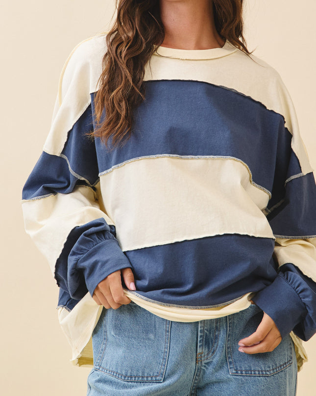 PRE-ORDER! Pineapple Navy Slouchy Pullover Tee - Shop Simply Apparel