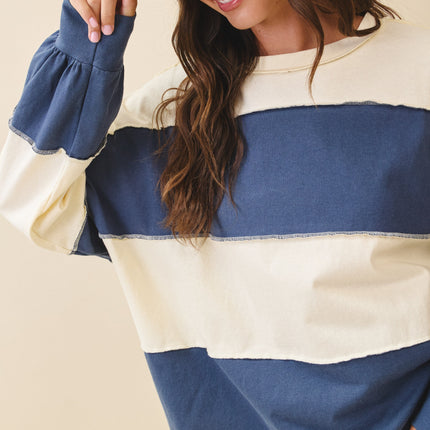 PRE-ORDER! Pineapple Navy Slouchy Pullover Tee - Shop Simply Apparel