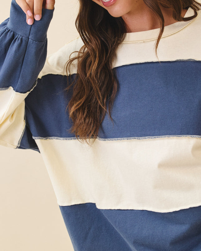 PRE-ORDER! Pineapple Navy Slouchy Pullover Tee - Shop Simply Apparel