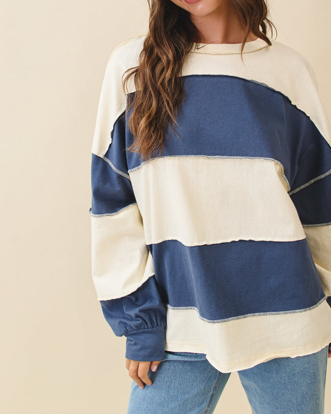Navy Rugby Stripe Tee