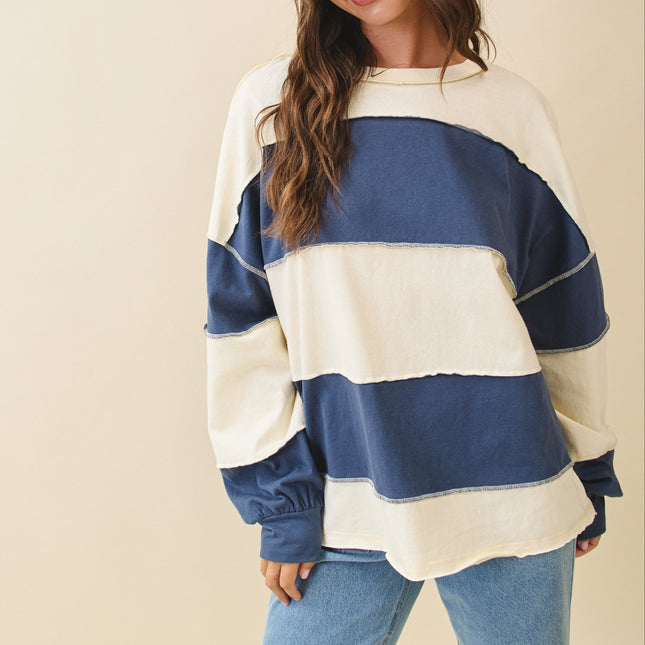 Navy Rugby Stripe Tee