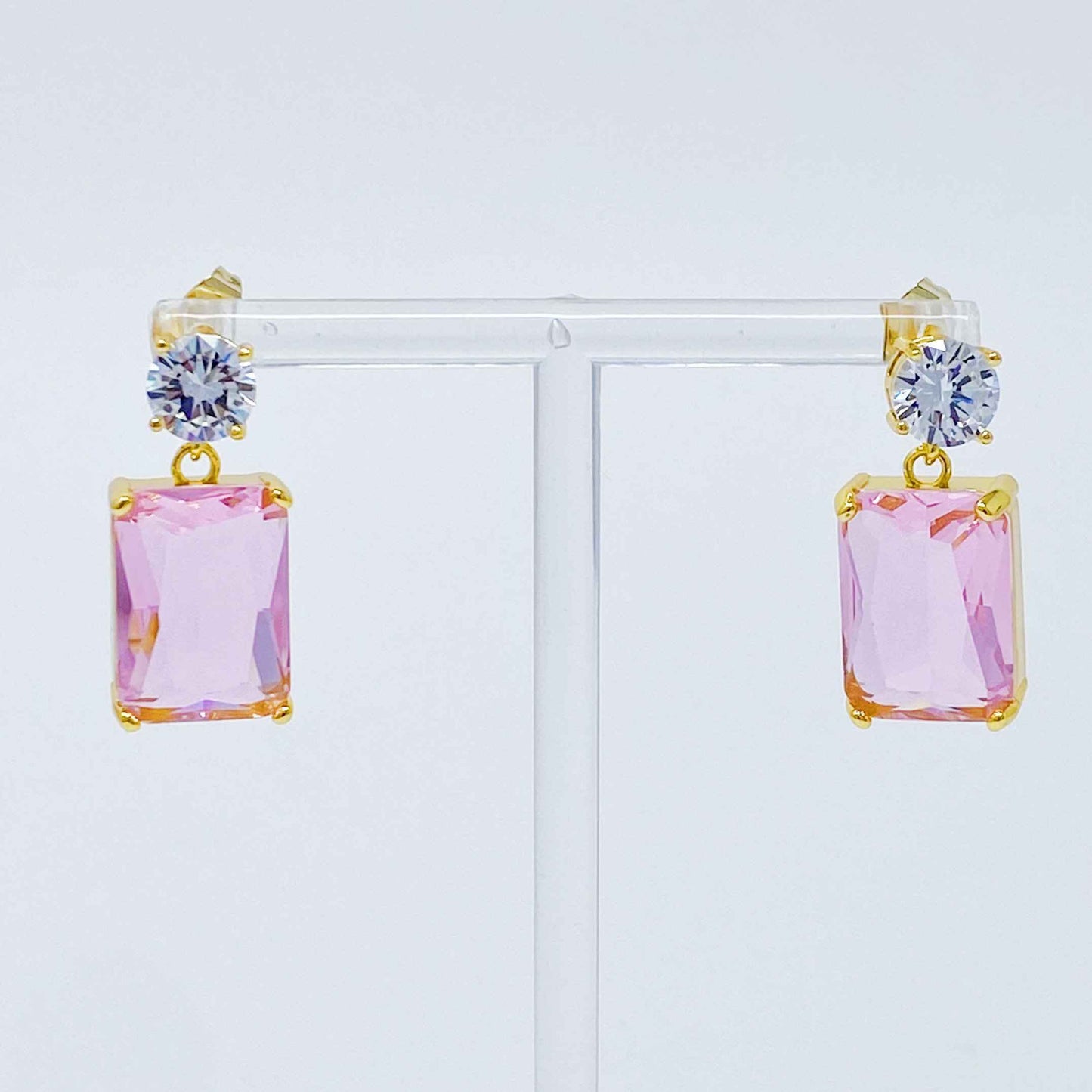 Blush Pink Banquet In Castle Jewel Earrings