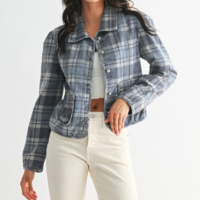 Plaid Denim Jacket