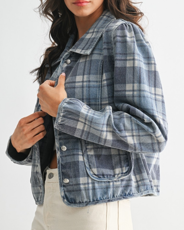 Plaid Denim Jacket