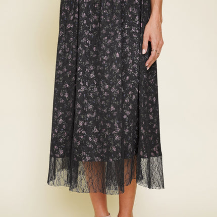 Black Printed Lace Skirt - Shop Simply Apparel