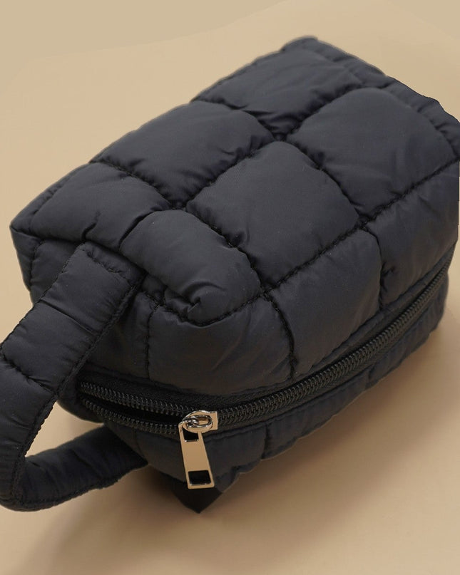 Quilted puffer bag with handle