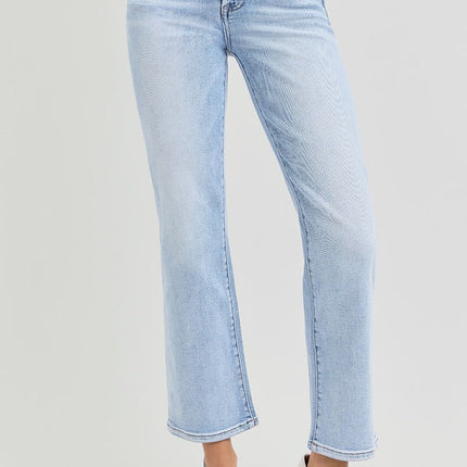 Tummy Control High Rise Crop Straight Jeans - Shop Simply Apparel