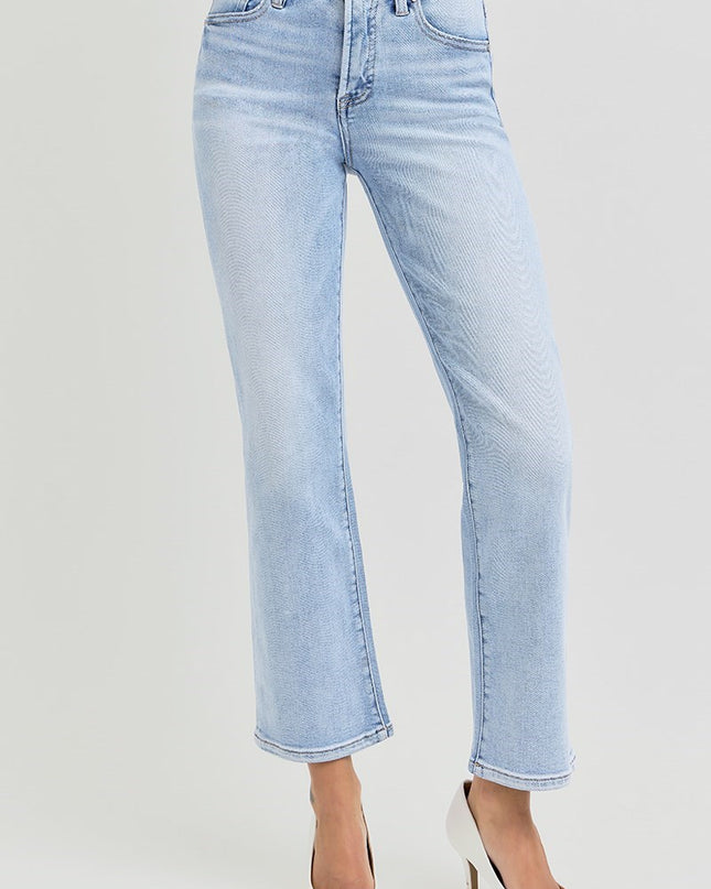 Tummy Control High Rise Crop Straight Jeans - Shop Simply Apparel