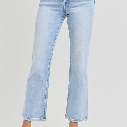 Tummy Control High Rise Crop Straight Jeans