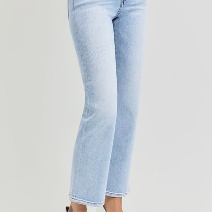 Tummy Control High Rise Crop Straight Jeans - Shop Simply Apparel