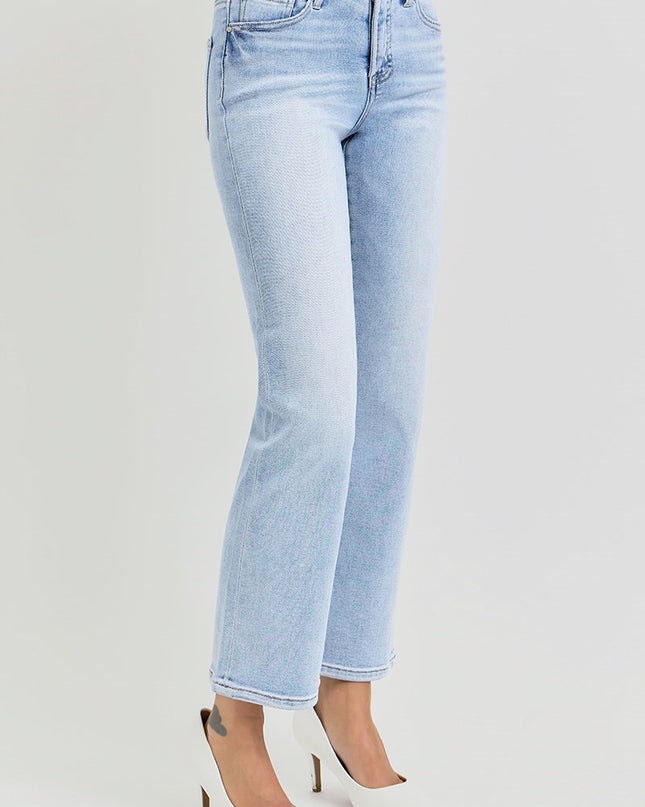 Tummy Control High Rise Crop Straight Jeans - Shop Simply Apparel