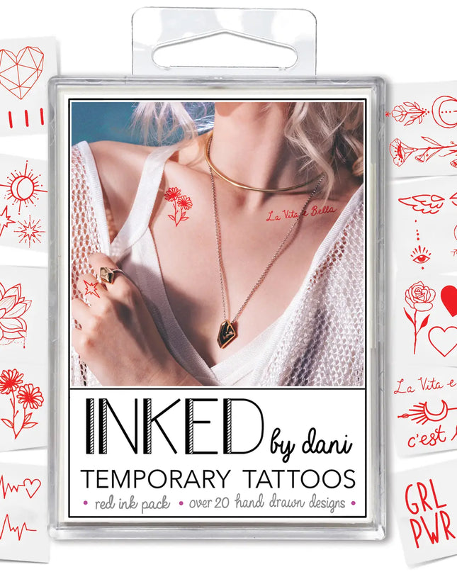Red Ink Temporary Tattoo Pack - Shop Simply Apparel