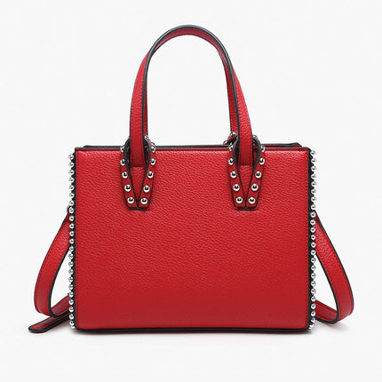Red Brenda Contrast Tote W/ Long Strap