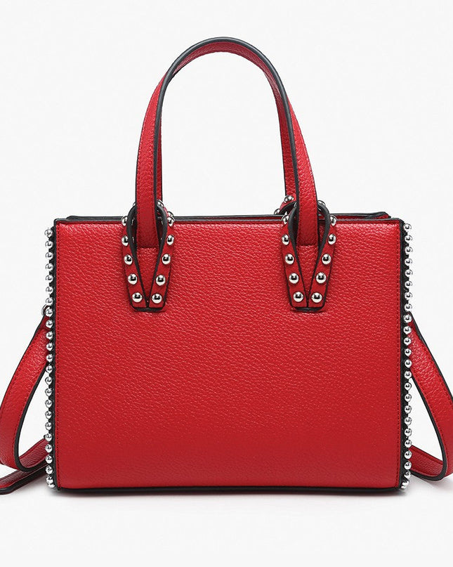 Red Brenda Contrast Tote W/ Long Strap