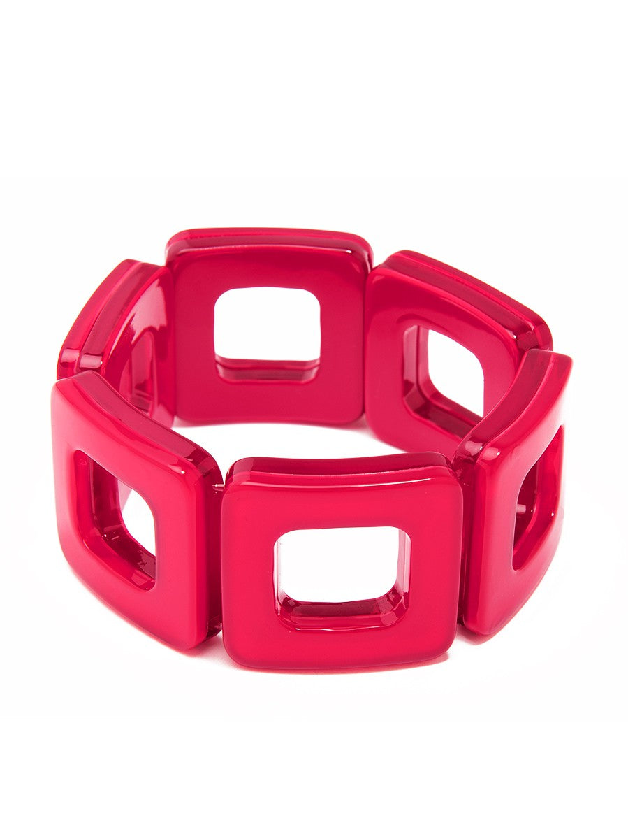 Red Resin Block Bracelet