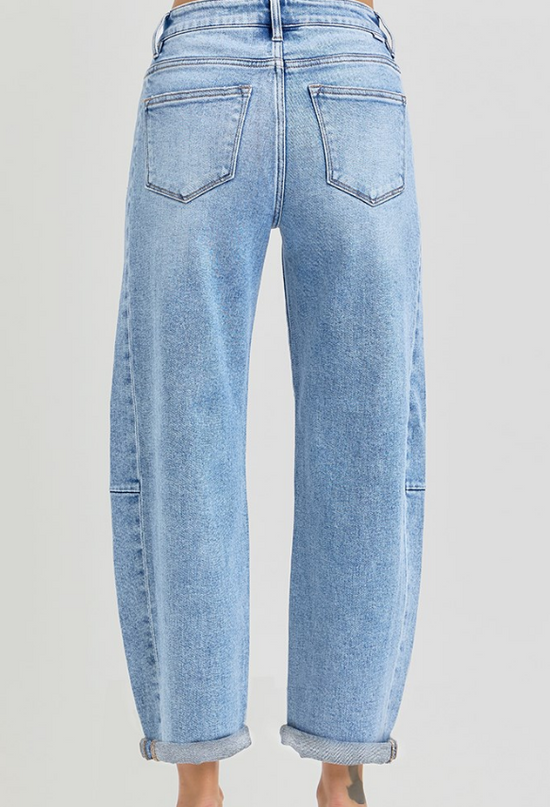 High Rise Barrel Jeans