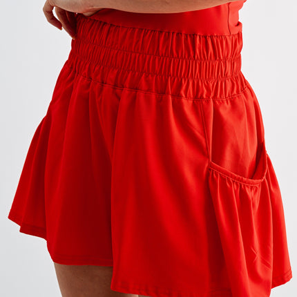 Ruby Red Flounce & Flow Romper