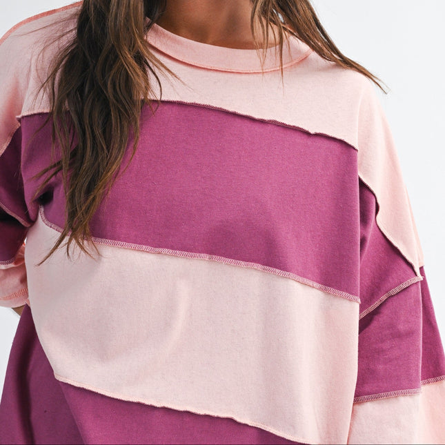 Salmon Mauve Slouchy Pullover Tee