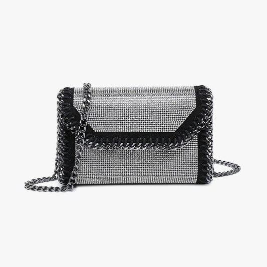 Silver/Black Rhinestone Crossbody