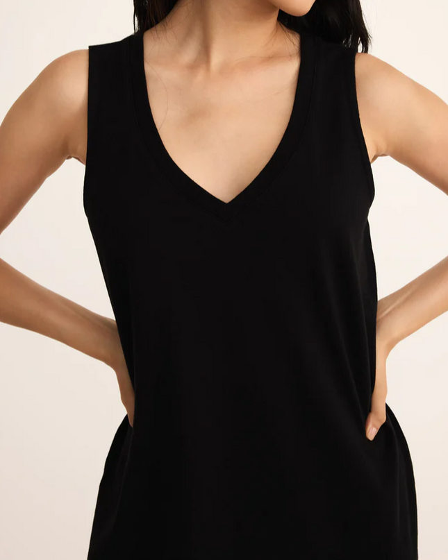 Sloane V-neck Black Mini Dress - Shop Simply Apparel