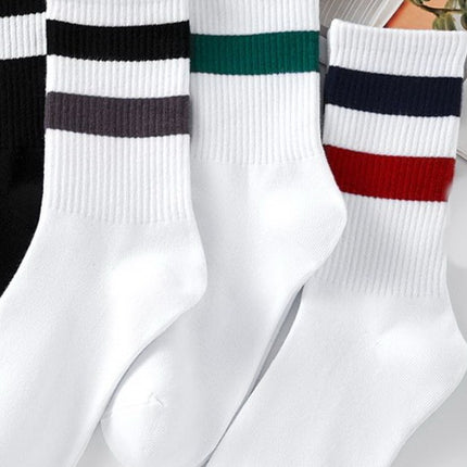 Green Stripe Half Crew Cotton Socks - Shop Simply Apparel