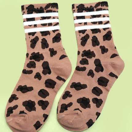 Animal Leopard Printed Crew Socks