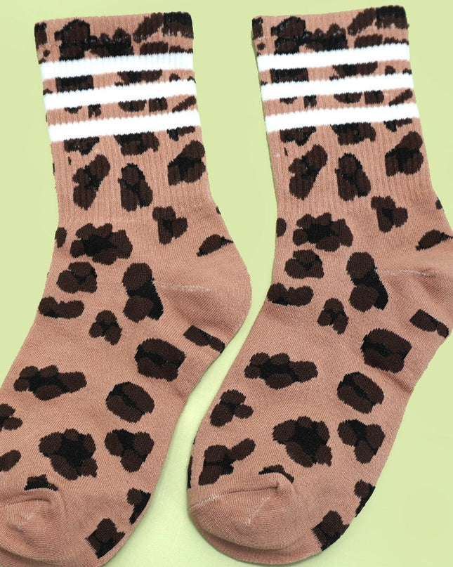 Animal Leopard Printed Crew Socks