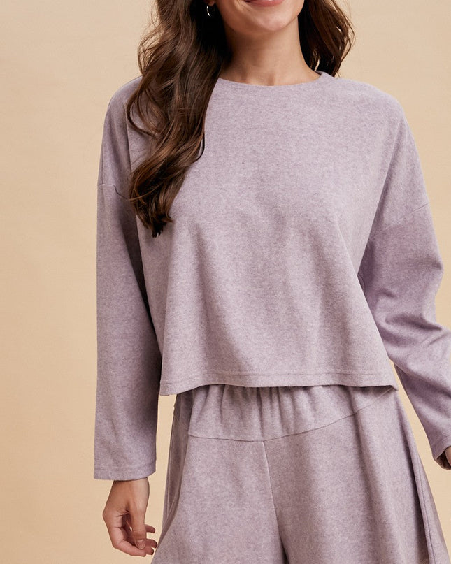 Ash Violet Soft Fleece Top
