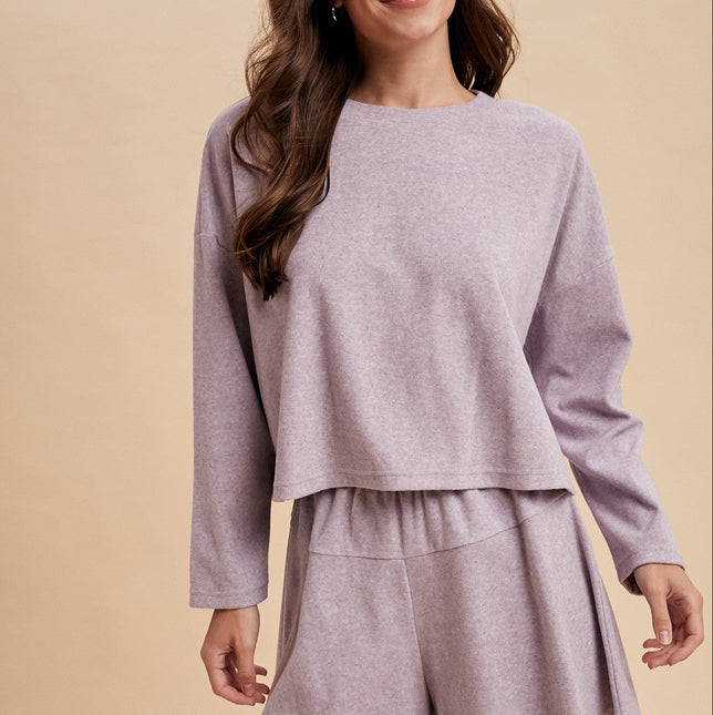 Ash Violet Soft Fleece Top