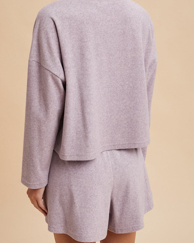 Ash Violet Soft Fleece Top