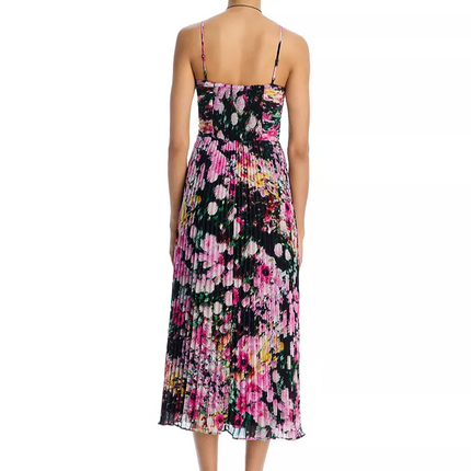 Steve Madden Pleated Black Floral Dress