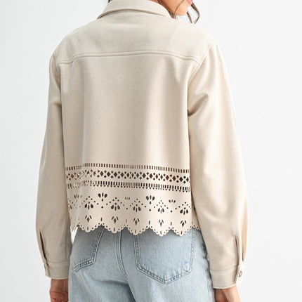 Stone Lasercut Detailing Jacket - Shop Simply Apparel