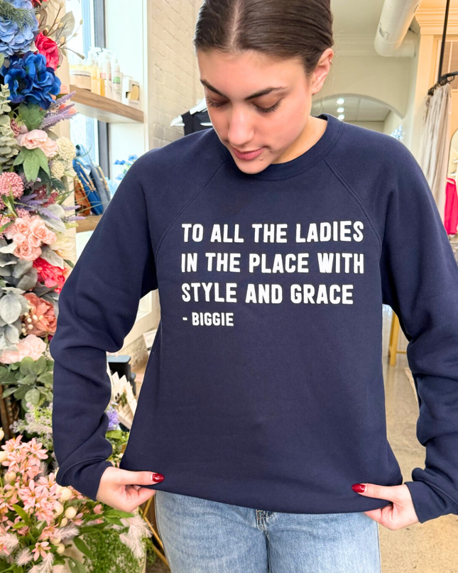 Style and Grace Navy Sweatshirt - Shop Simply Apparel