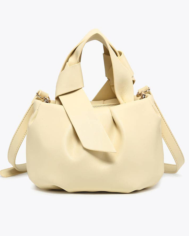 Sunflower Beck Pleated Bucket Bag w/ Tie Straps