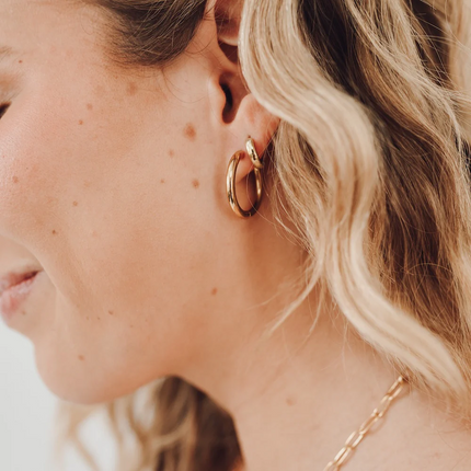 Sweetheart Gold Hoop Earrings
