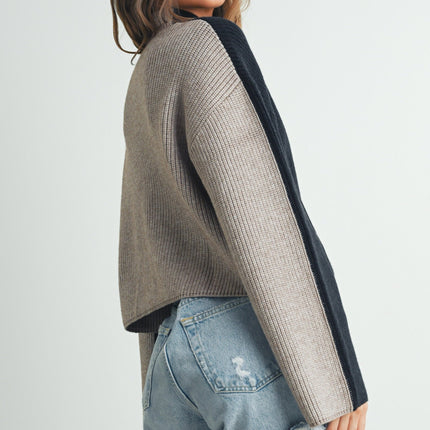 Two-Toned Turtleneck Sweater - Shop Simply Apparel