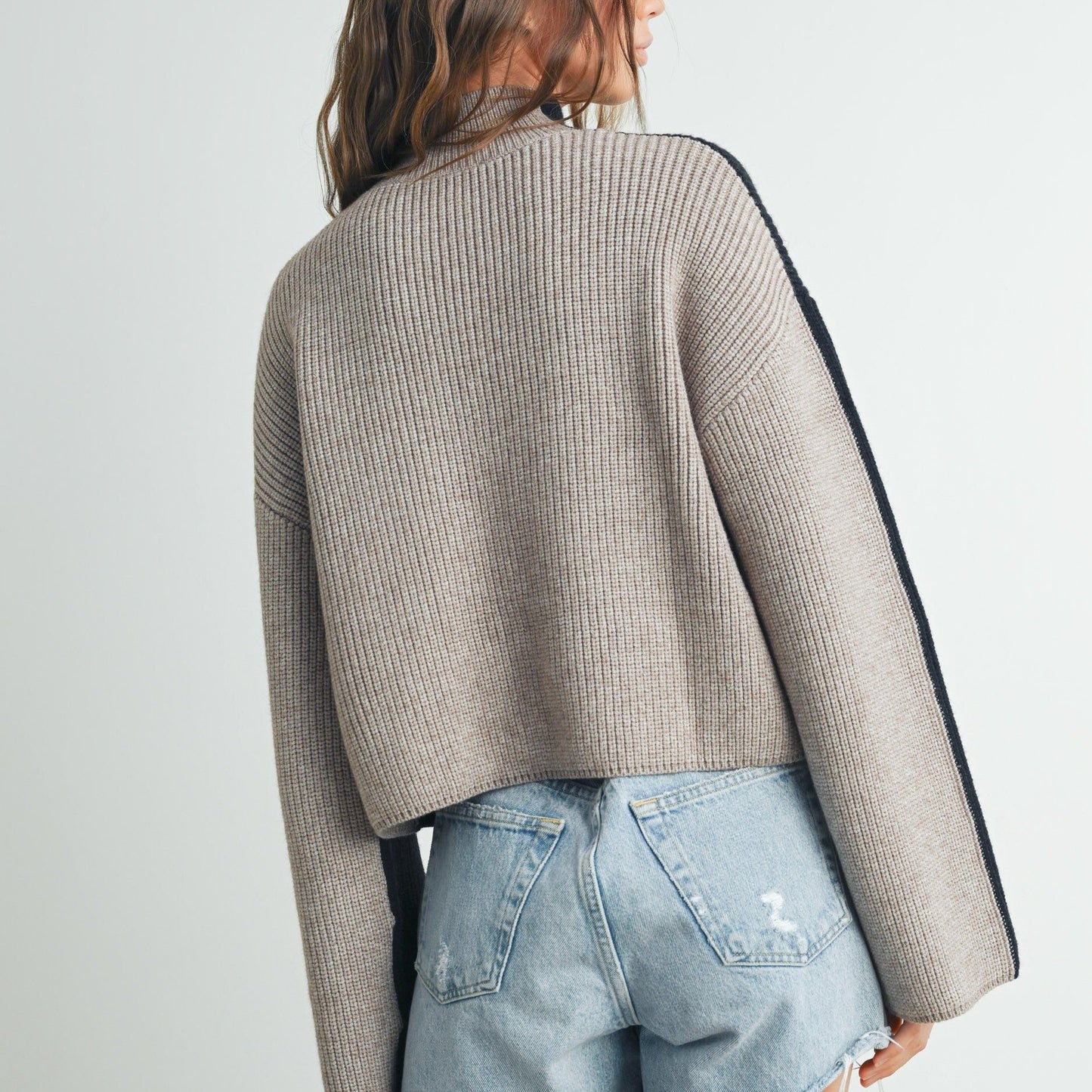 Two-Toned Turtleneck Sweater