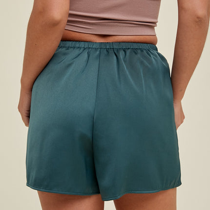 Dark Mint Satin Shorts - Shop Simply Apparel