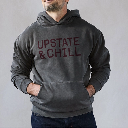PRE-ORDER Upstate & Chill® Hoodie Pigment Black / Deep Autumn