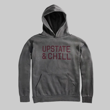 PRE-ORDER Upstate & Chill® Hoodie Pigment Black / Deep Autumn
