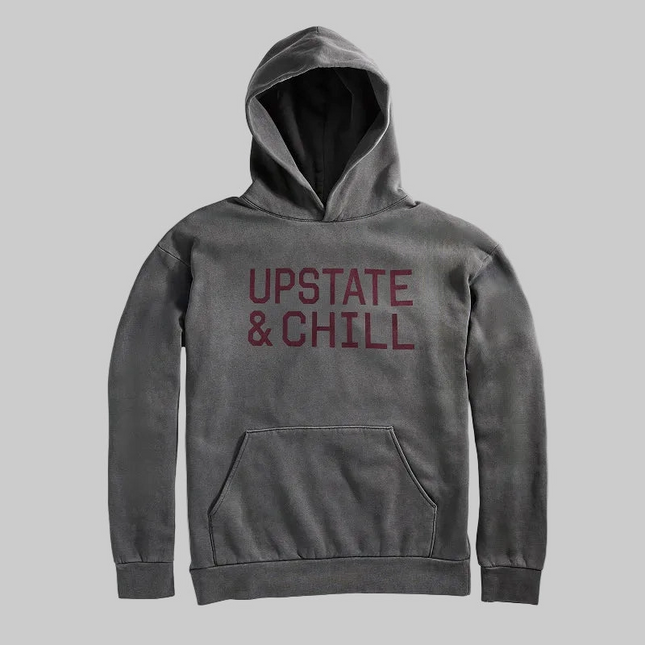 PRE-ORDER Upstate & Chill® Hoodie Pigment Black / Deep Autumn